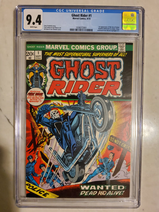 Ghost Rider #1 | CGC 9.4  | Bronze Age | 1st Appearance Of Son of Satan