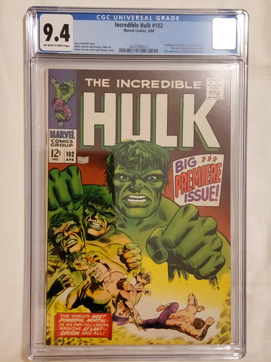 Incredible Hulk #102 | CGC 9.4  | Silver Age | 1st Issue of Classic Silver Age Numbering