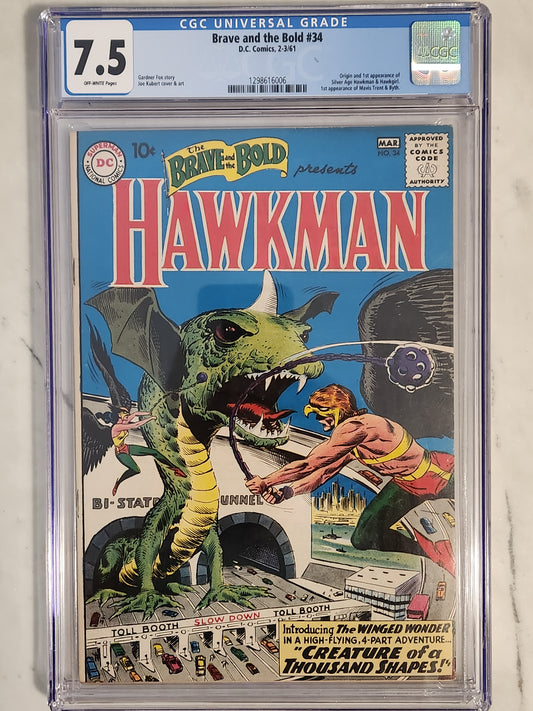 Brave and the Bold #34 | CGC 7.5 VF- | 1st Silver Age Appearance of Hawkman