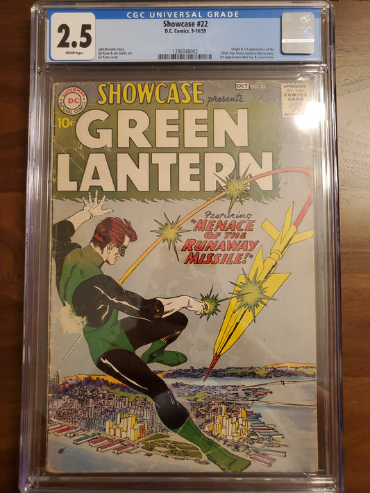 Showcase #22 | CGC 2.5  | Silver Age | 1st Appearance Of The Silver Age Green Lantern Hal Jordan