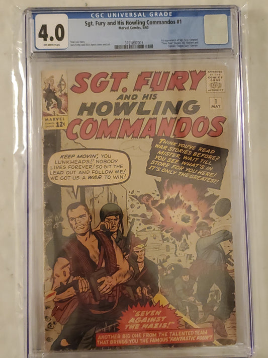 Sgt. Fury & His Howling Commandos #1 | CGC 4.0  | Silver Age | 1st Appearance Of Nick Fury