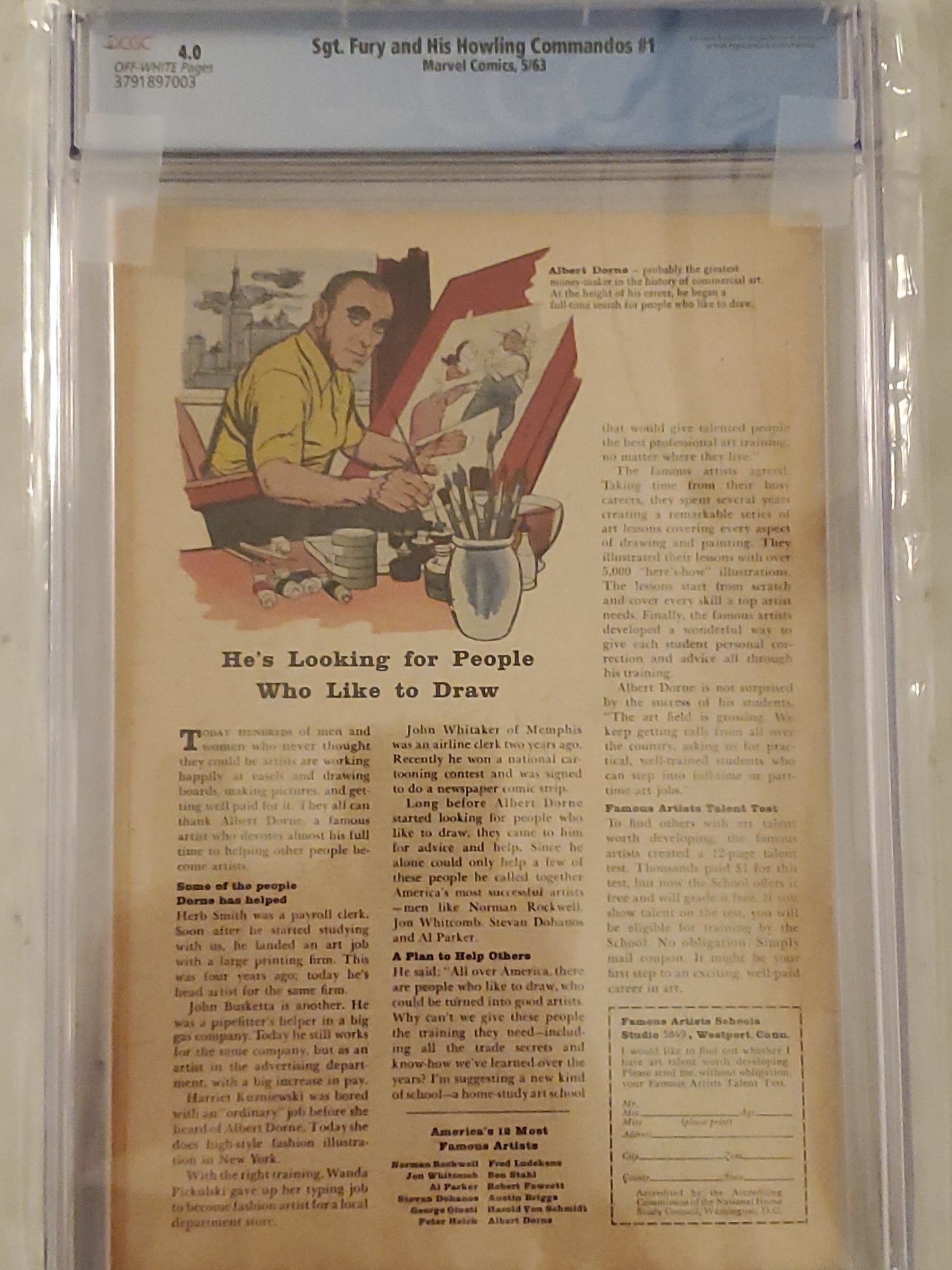Sgt. Fury & His Howling Commandos #1 | CGC 4.0 | 1st Nick Fury