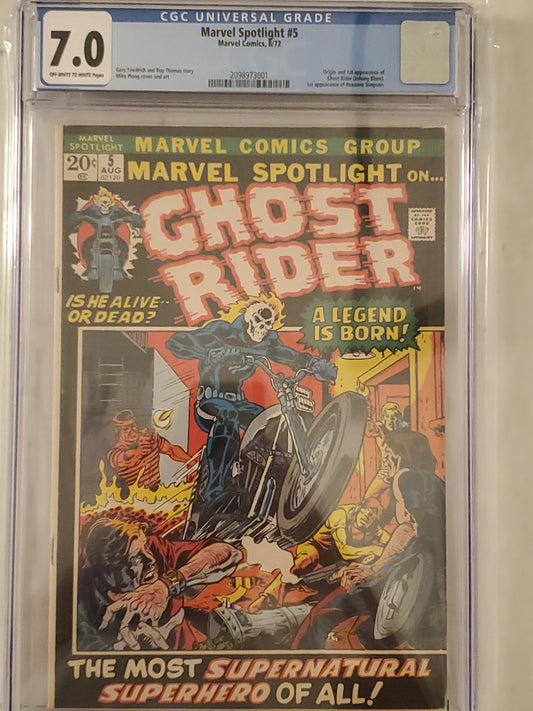 Marvel Spotlight #5 | CGC 7.0  | Bronze Age | 1st Appearance Of Ghost Rider (Johnny Blaze)