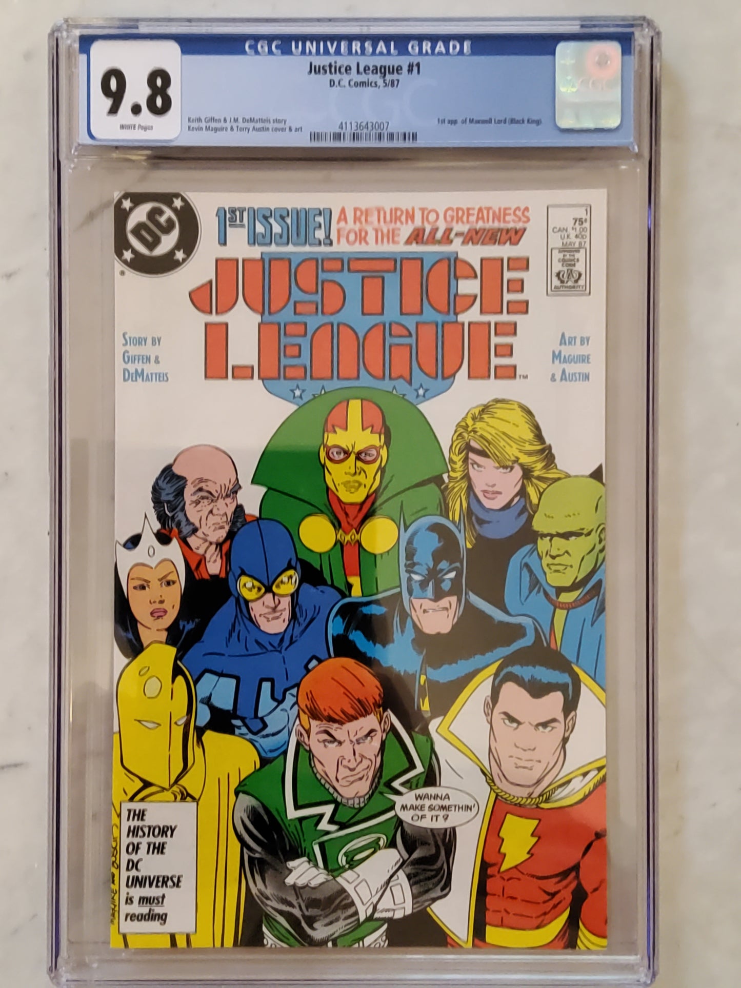 Justice League (1987) #1 | CGC 9.8  | Copper Age | 1st Appearance Of Blue & Gold