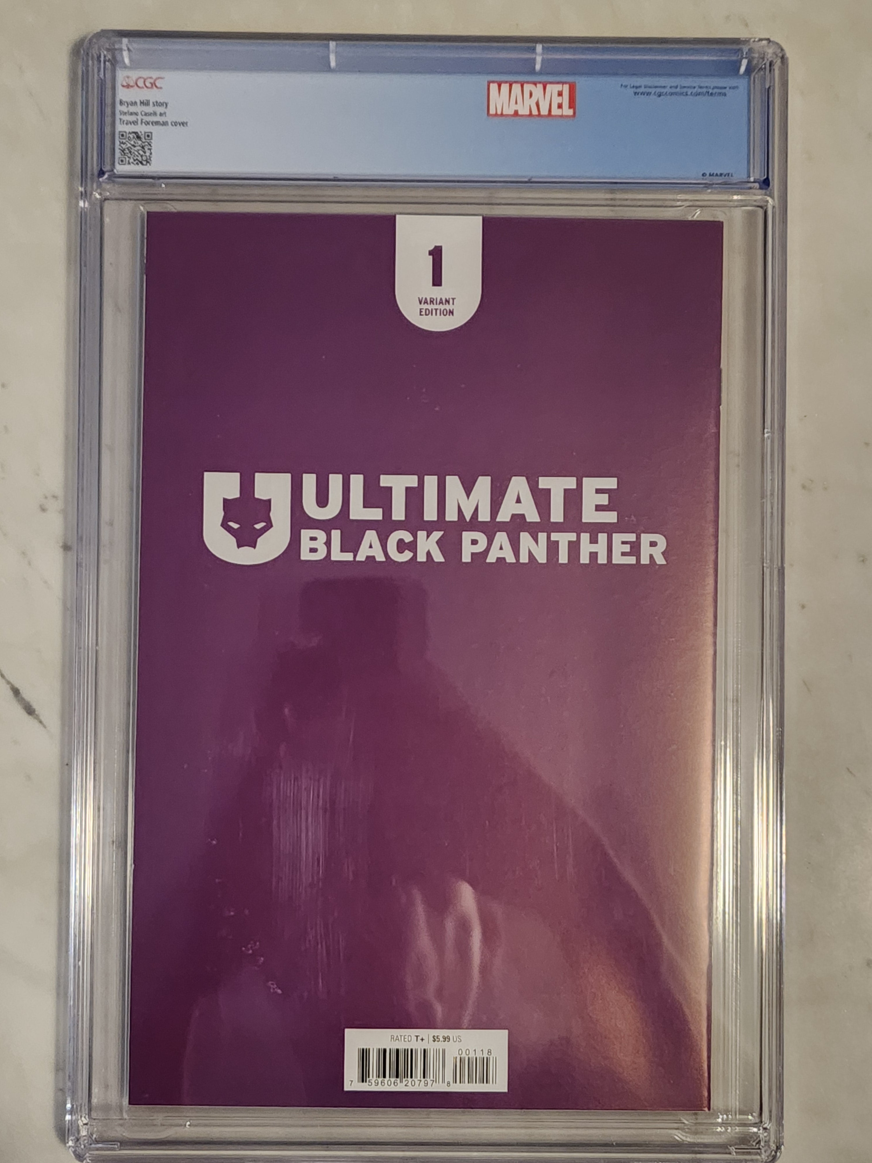 Ultimate Black Panther #1 | CGC 9.8 NM/MT | Foreman Virgin Cover Variant | Custom Label