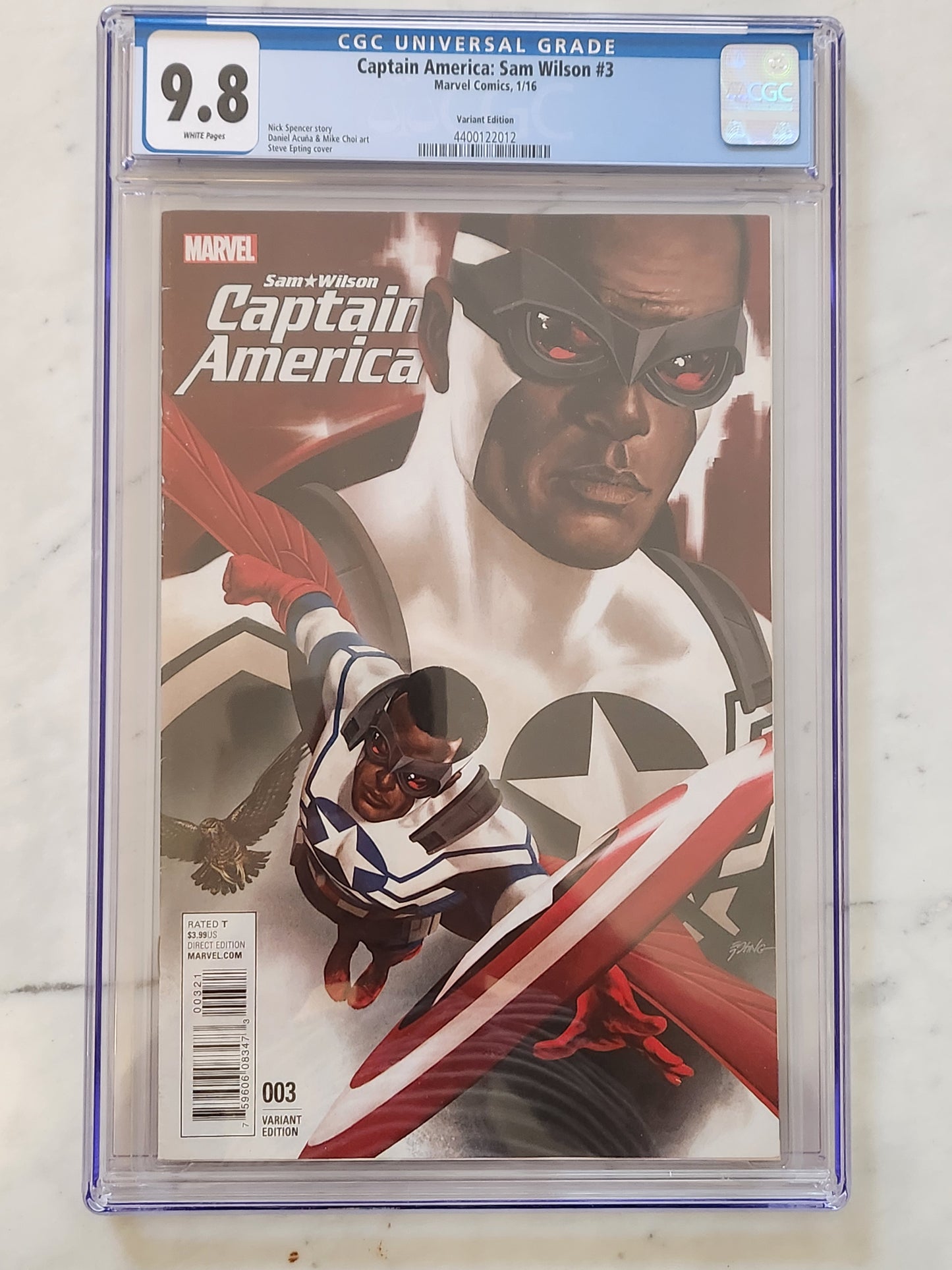 Sam Wilson: Captain America #3 | CGC 9.8  | 1st Appearance Of Joaquin (Falcon 2) Torres | 1:25 Epting Variant