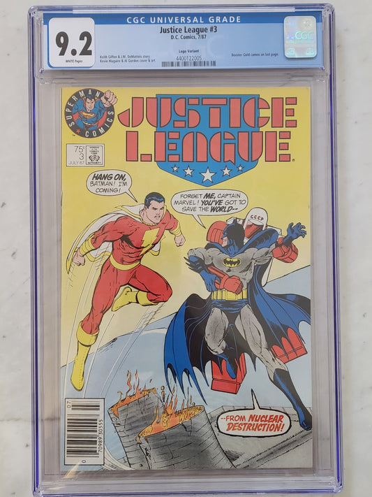 Justice League (1987) #3 | CGC 9.2 NM- | Logo Variant