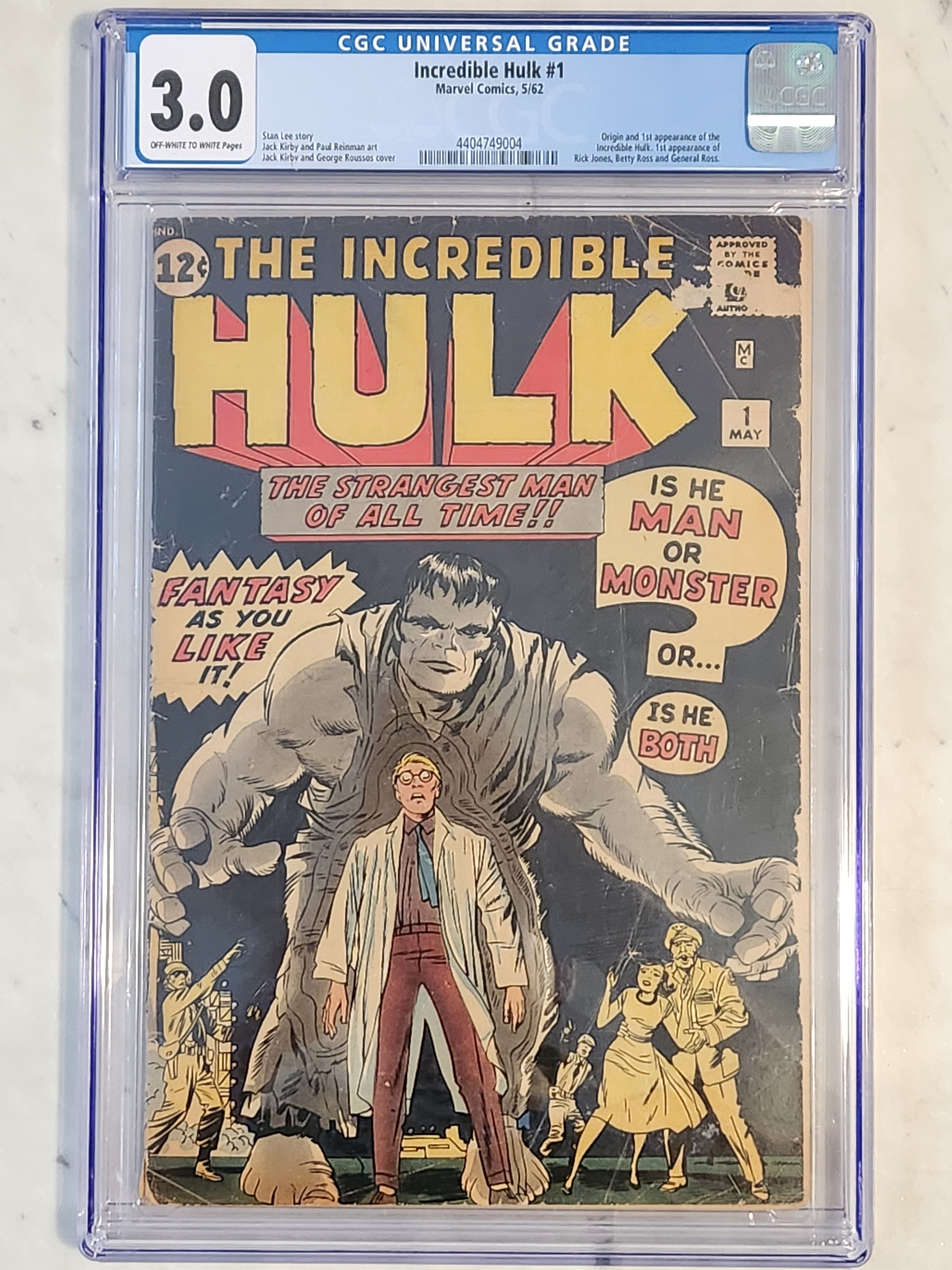 Hulk #1 | CGC 3.0  | 1st The Hulk