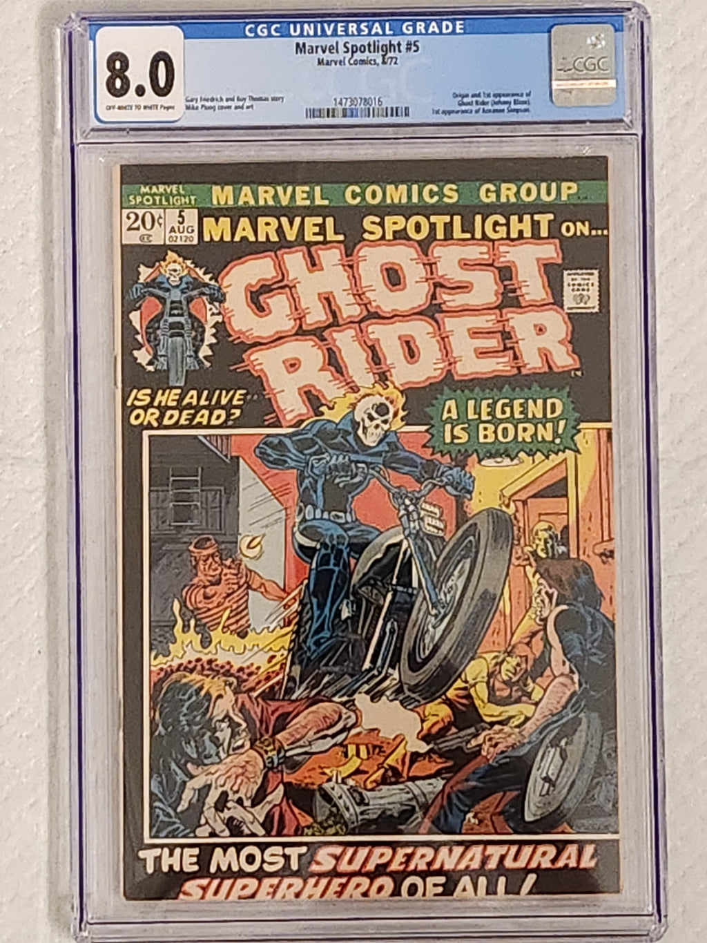 Marvel Spotlight #5 | CGC 8.0  | 1st Ghost Rider (Johnny Blaze)