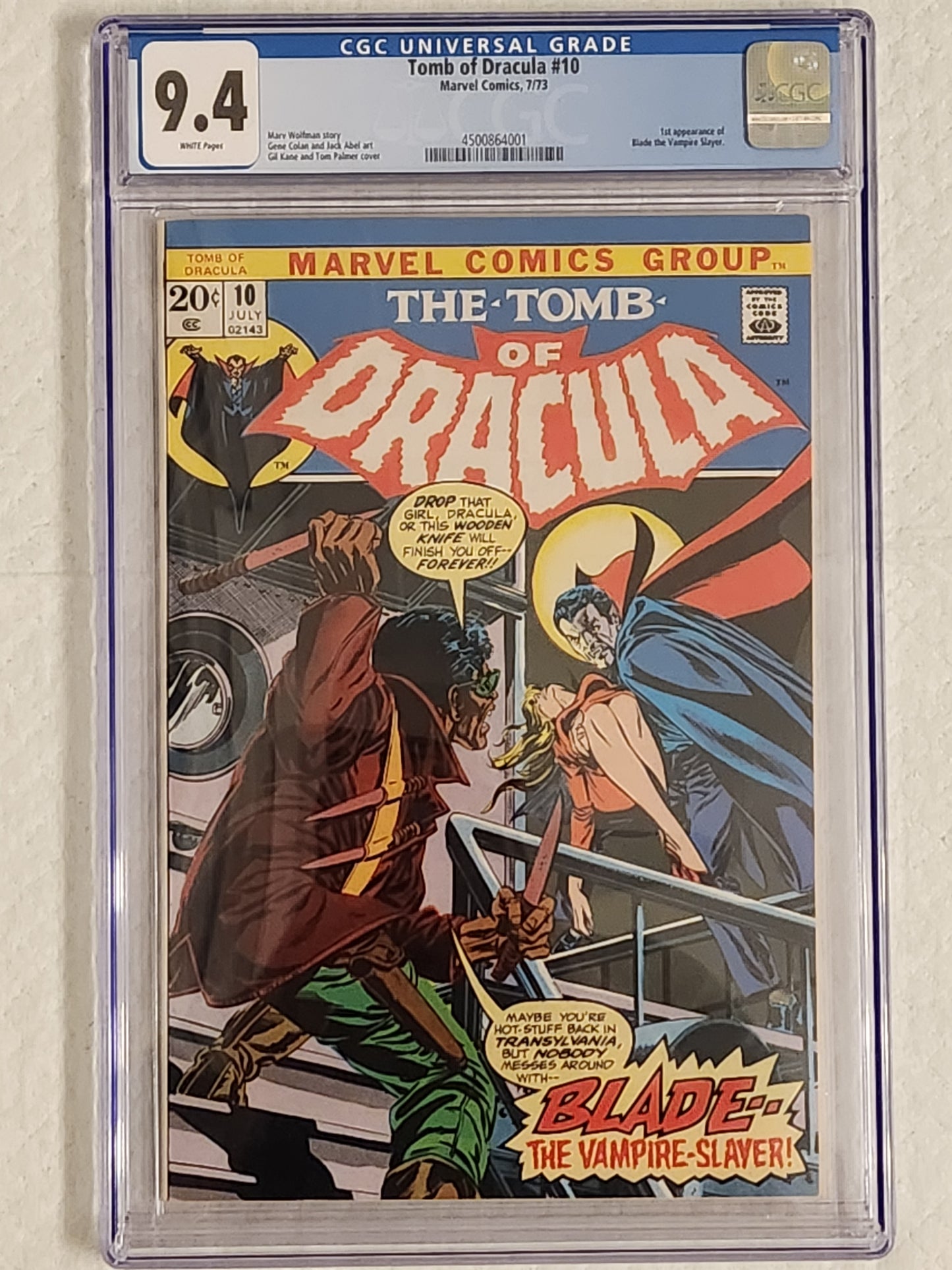 Tomb of Dracula #10 | CGC 9.4  | 1st Blade, Vampire Slayer