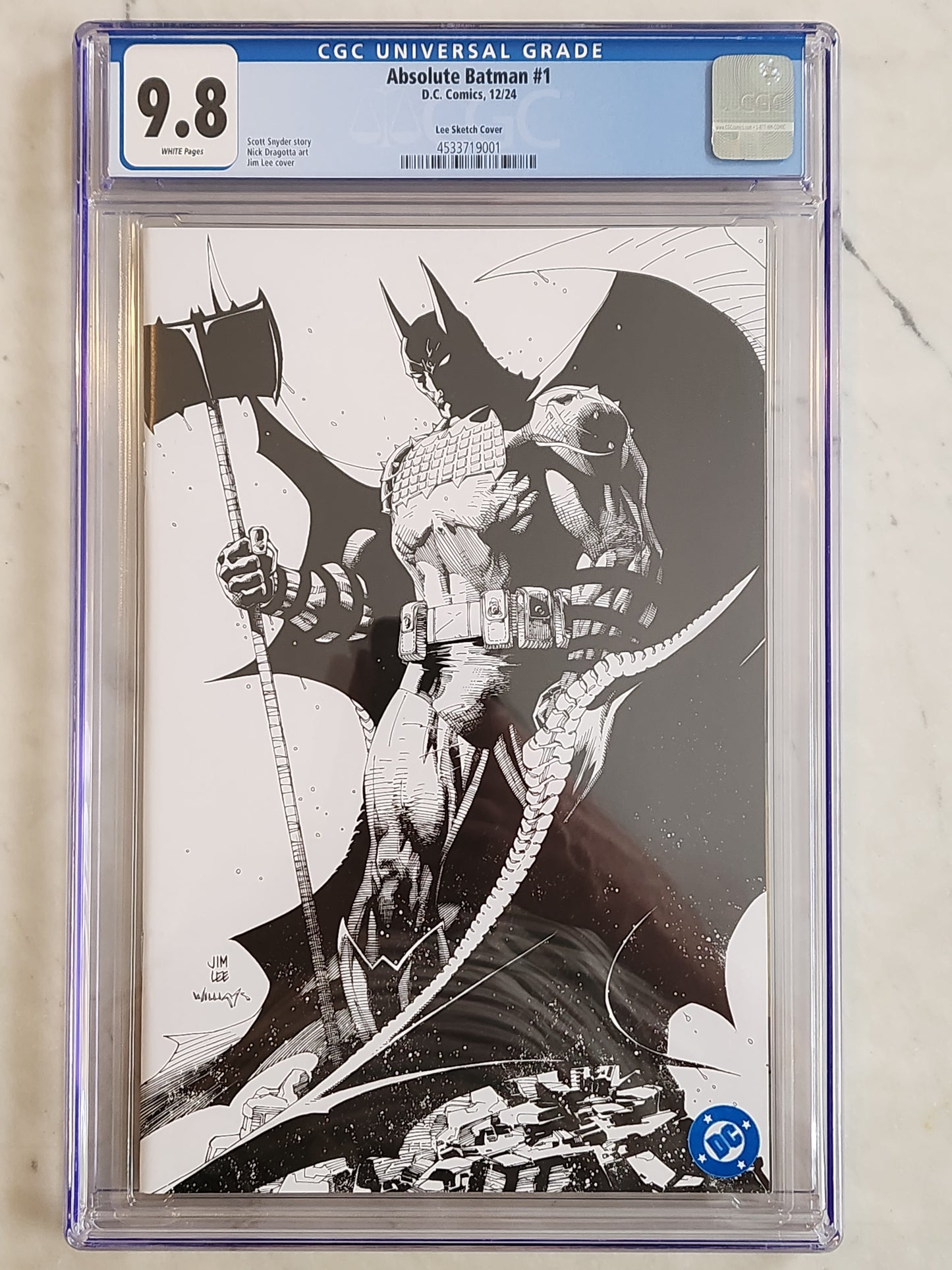 Absolute Batman #1 | CGC 9.8 NM/MT | 1:100 Jim Lee Sketch Cover