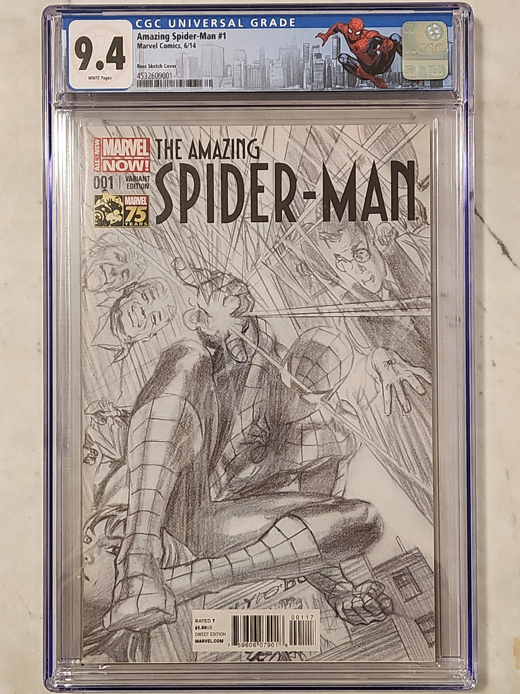 Amazing Spider-Man #1 |  9.4 NM | 1:100 Ross Sketch Cover | 1st Cindy (Silk) Moon