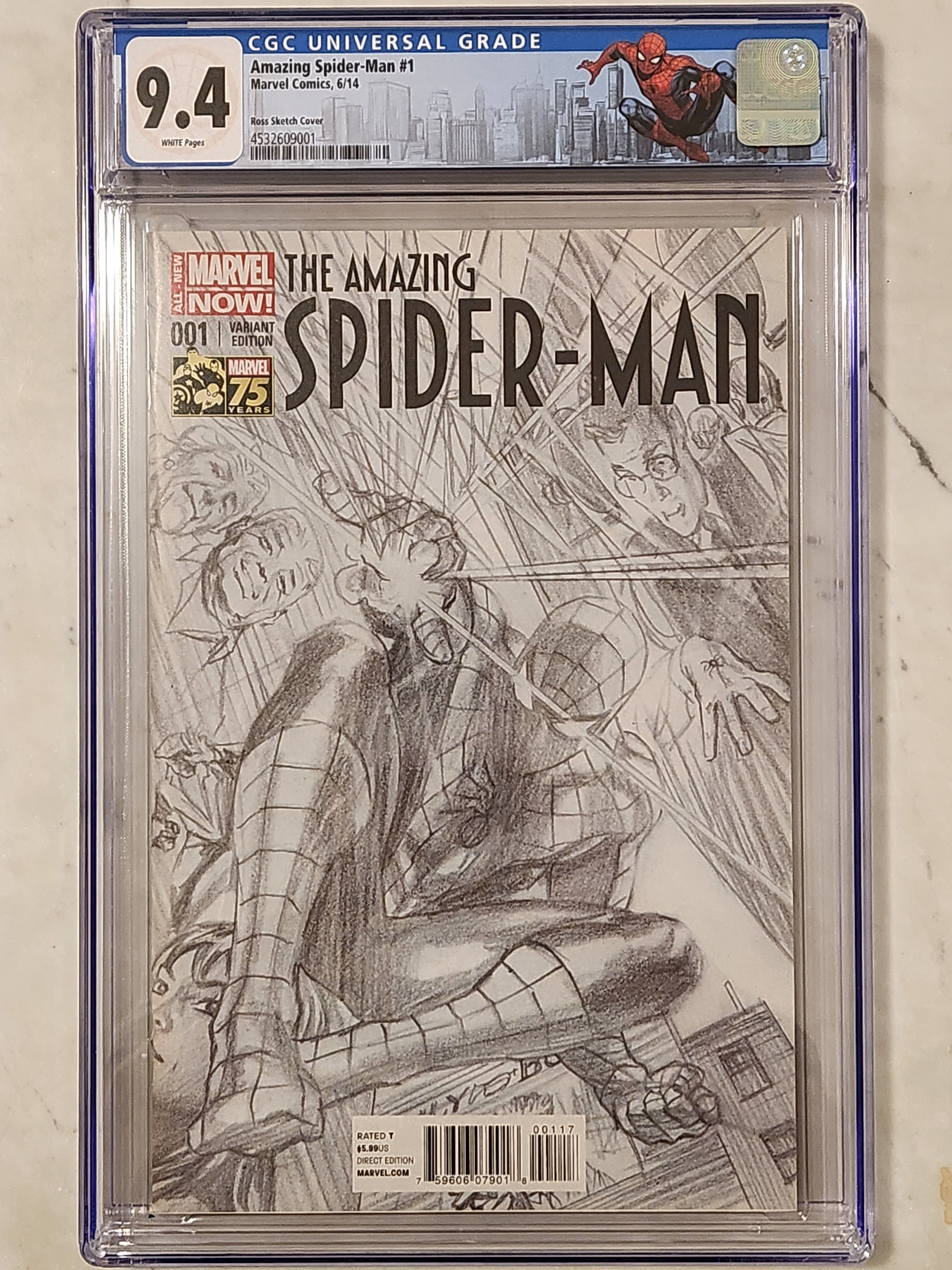 Amazing Spider-Man #1 |  9.4 NM | 1:100 Ross Sketch Cover | 1st Cindy (Silk) Moon
