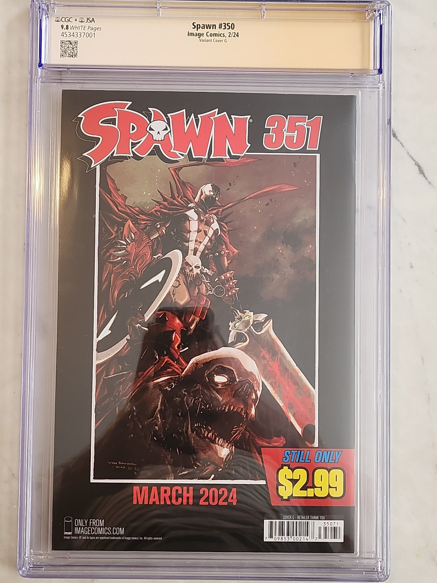 Spawn #350 Signed McFarlane One Per Store Thank You Variant #350-G | CGC 9.8 NM/MT