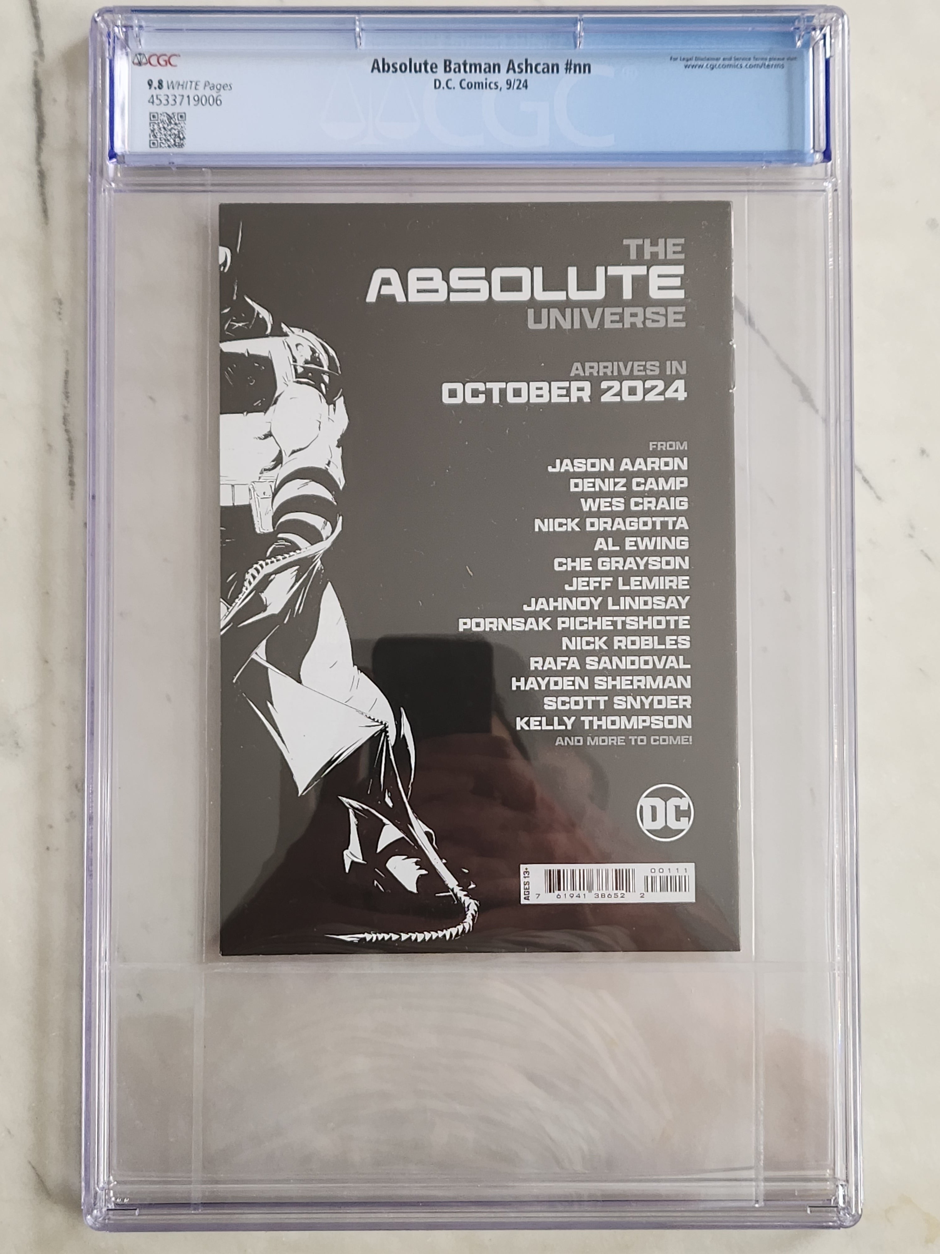 Absolute Batman Ashcan SDCC Exclusive #1 | CGC 9.8 NM/MT