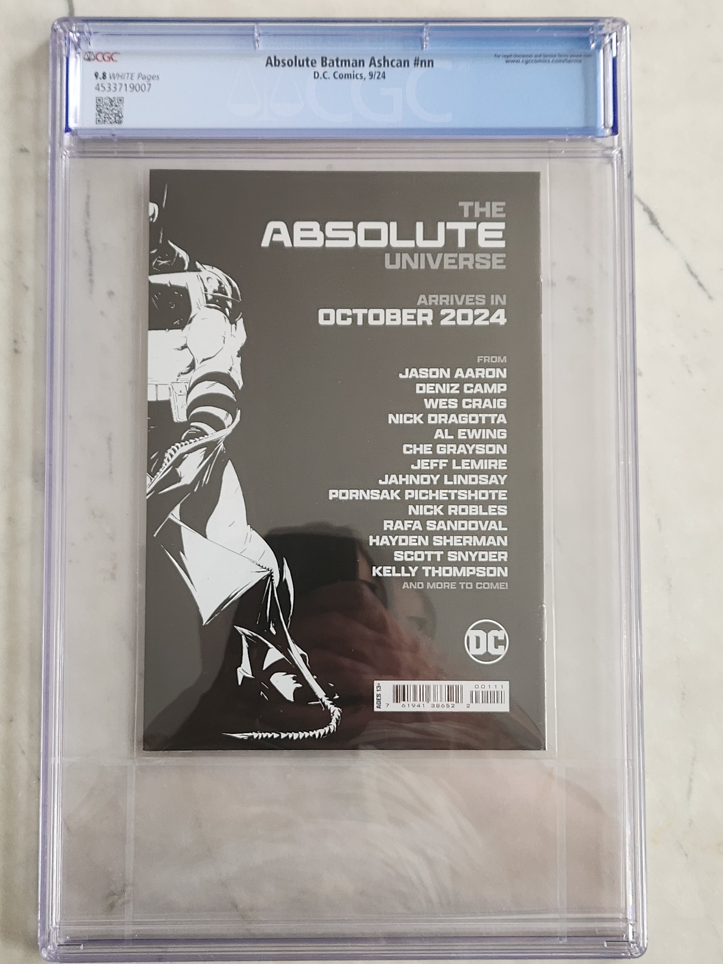 Absolute Batman Ashcan SDCC Exclusive #1 | CGC 9.8 NM/MT