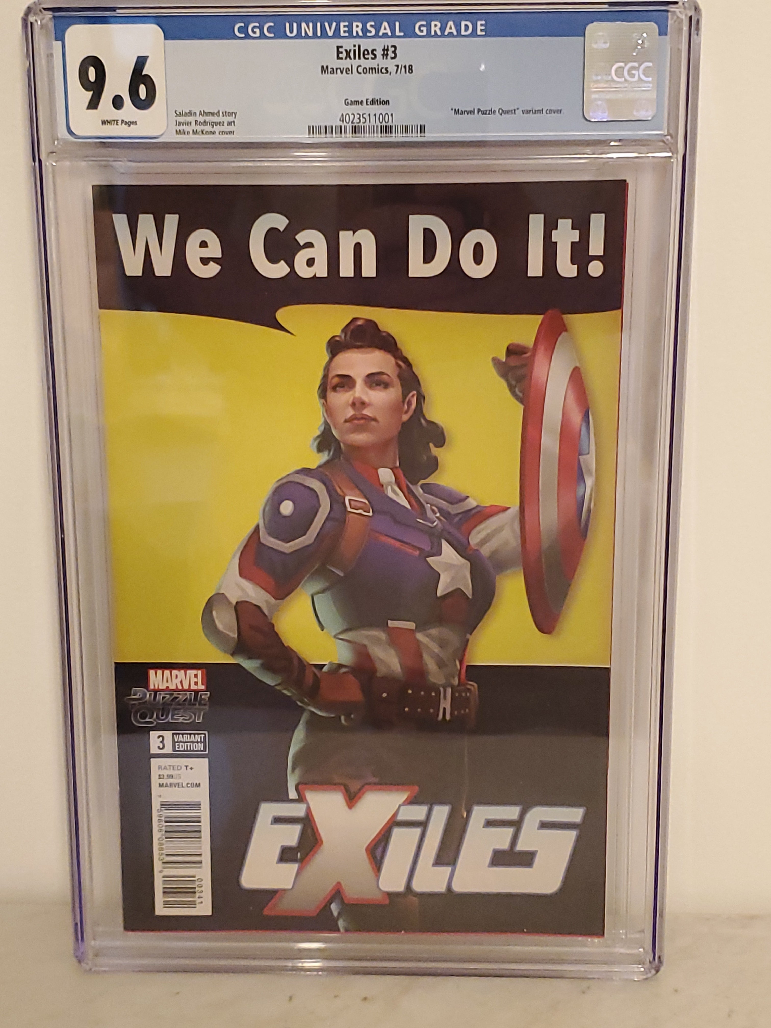 Exiles #3 | CGC 9.6  | 1st Captain Carter' | 1:50 WW2 Style 'We Can Do it' Variant