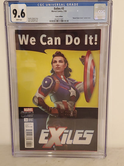 Exiles #3 | CGC 9.6  | Modern Age | 1st Appearance Of Captain Carter' | 1:50 WW2 Style 'We Can Do it' Variant
