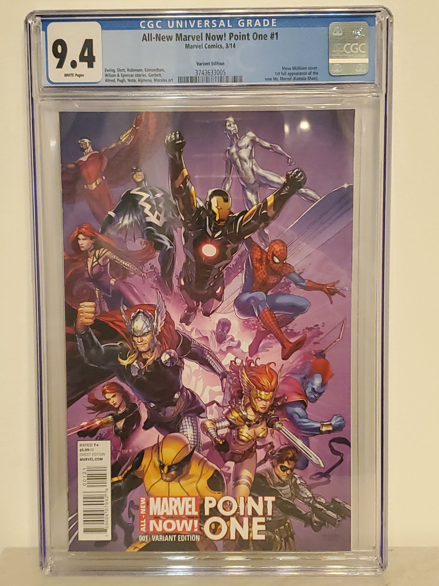 All-New Marvel Now! Point One #1 | CGC 9.4  | Modern Age | 1st Appearance Of Kamala (Ms. Marvel) Khan | 1:75 McNiven Variant